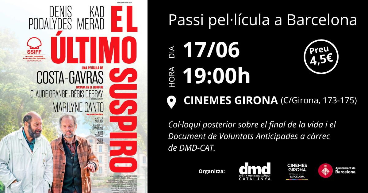 DMD-Cat organitza un passi de la pel·lícula El último suspiro als Cinemes Girona de Barcelona