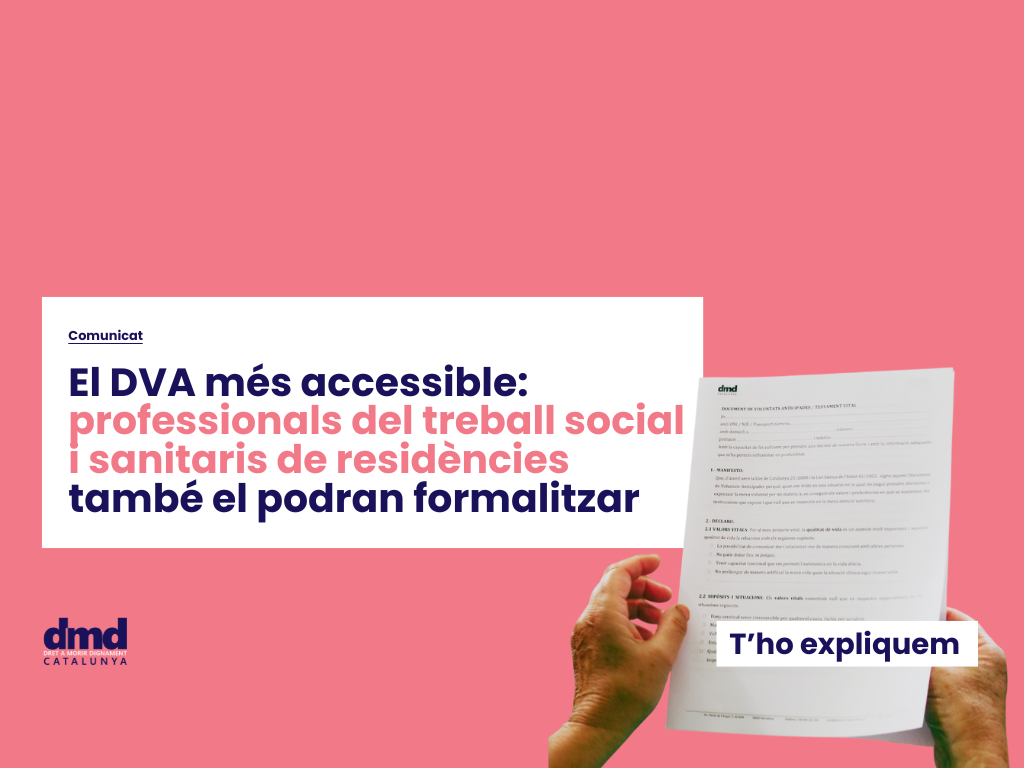 El DVA més accessible: professionals del treball social i sanitaris de residències també el podran formalitzar.